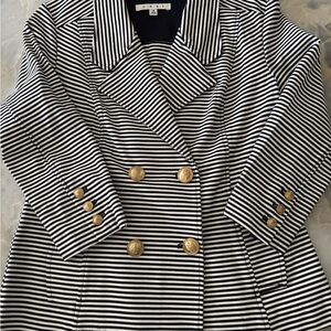 CAbi Striped Blazer with Gold Accents